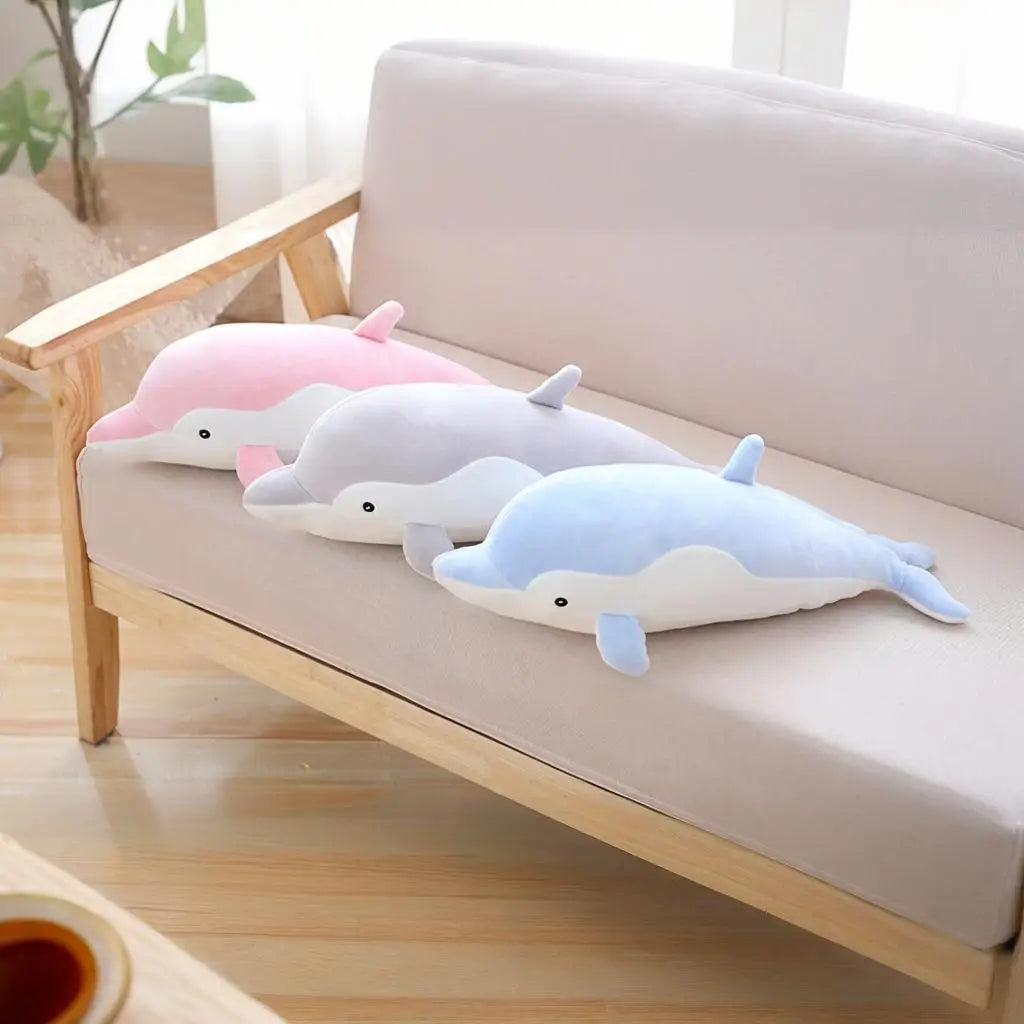 ふわふわ やわらか イルカ ぬいぐるみ ピンク グレー