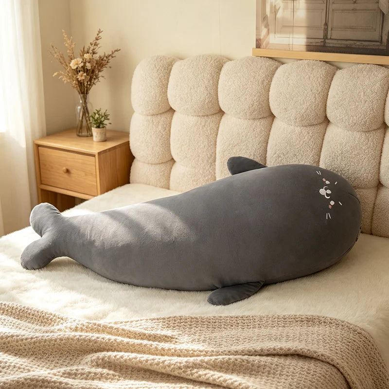 130CM Big Soft Simulation Cute Seal Ice Silk Plush Toys Kawaii Stuffed Lovely Children Animal Pillow for Birthday Gifts