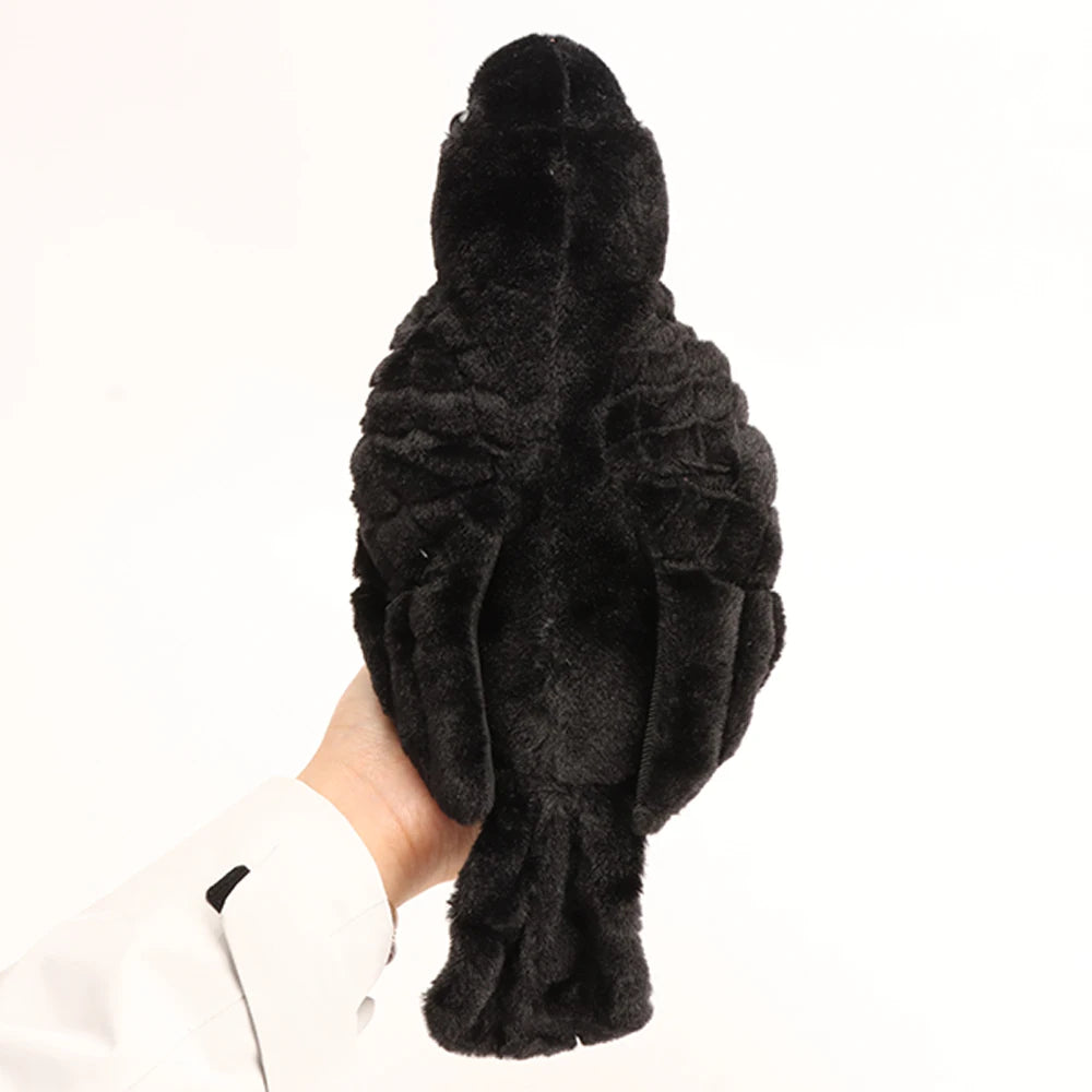 20cm Simulation Black Crow Plush Toys Soft Stuffed Animals Toys for All Ages Collectible Bird Plushies Birthday Halloween Gifts