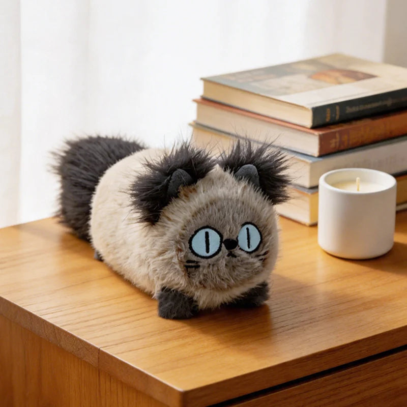 ふわふわ シャム猫風 青い瞳のぬいぐるみ