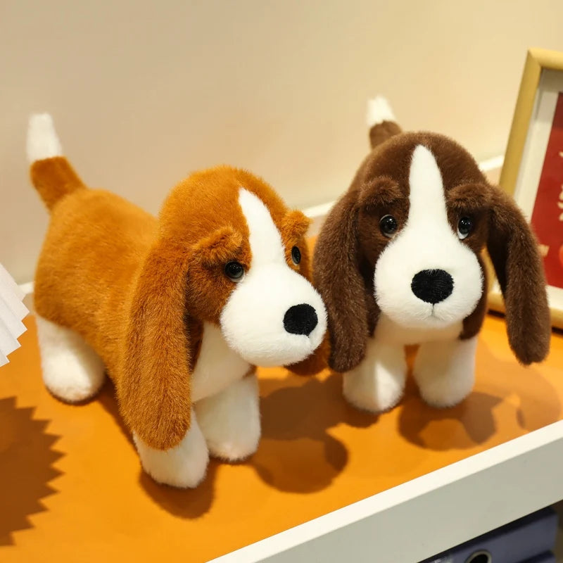 かわいい ふわふわ ビーグル子犬 ぬいぐるみ 茶白模様
