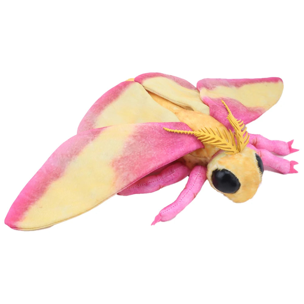 Cute Insect Silkworm Rosy Maple Moth Plush Toys Fidelity Luna Moth Plushie Insect Lifelike Hyalophora Cecropia Kawaii Kids Toys