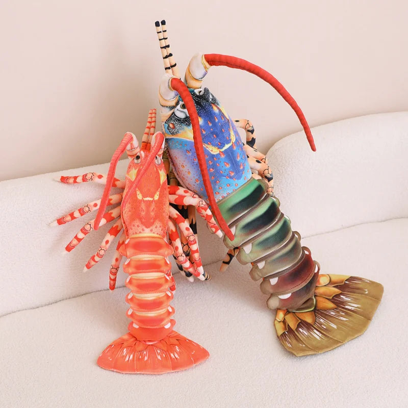 Colorful Australia Lobster Plush Toys Stuffed Throw Pillow - Lifelike Lobster Design Creative Home Decor Funny Christmas Gifts