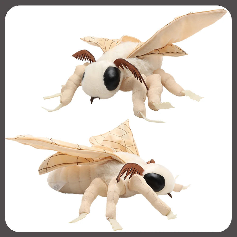 25cm Cute Insect Silkworm Moth Plush Toys Fidelity Silkworm Plushie Insect Animals Simulation Stuffed Doll Kawaii Toy Kids Toys