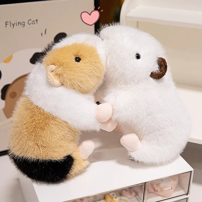 可愛いリアルなモルモット ぬいぐるみ オレンジ＆ホワイト
