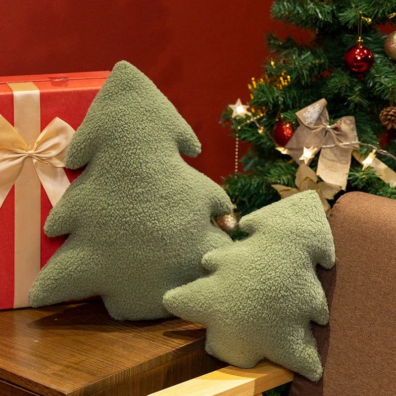 セージグリーン もこもこ クリスマスツリー クッション