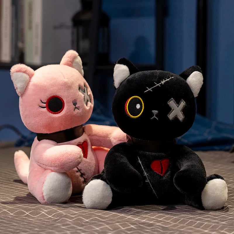 25cm Mood Cat Plush Toy Tuffed Dark Series Gothic Lolita Stuffed Animal Plush Cat Plushie Birthday Gift Toys for Kids Room Decor