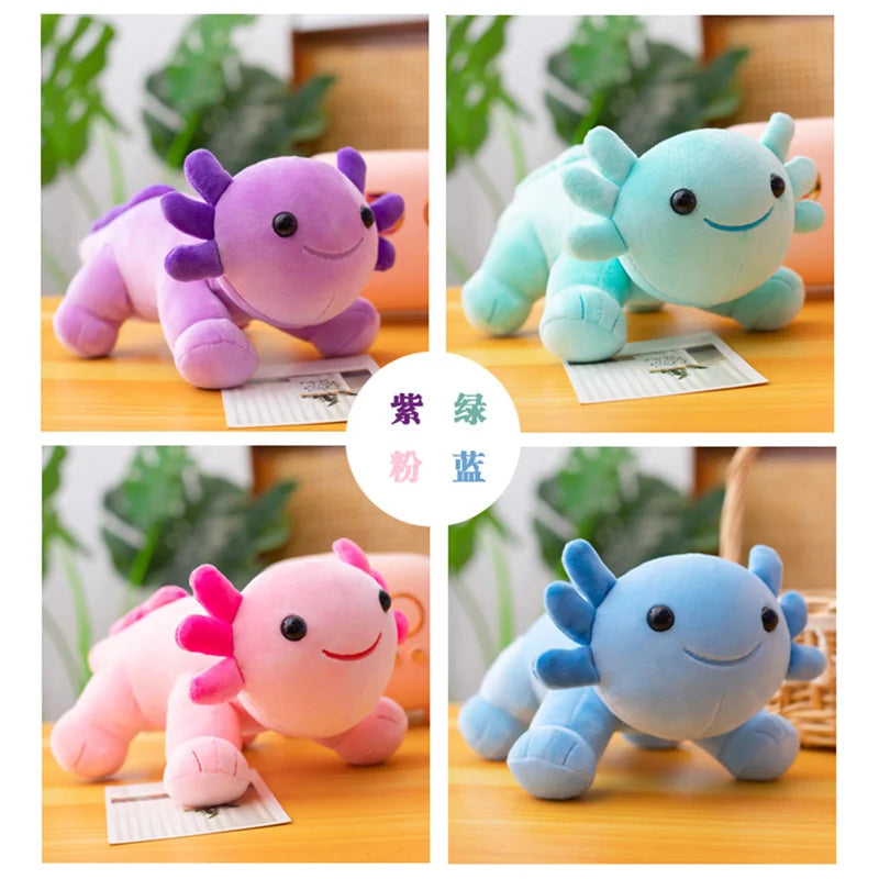 カラフルな ふわふわ ウーパールーパー ぬいぐるみ