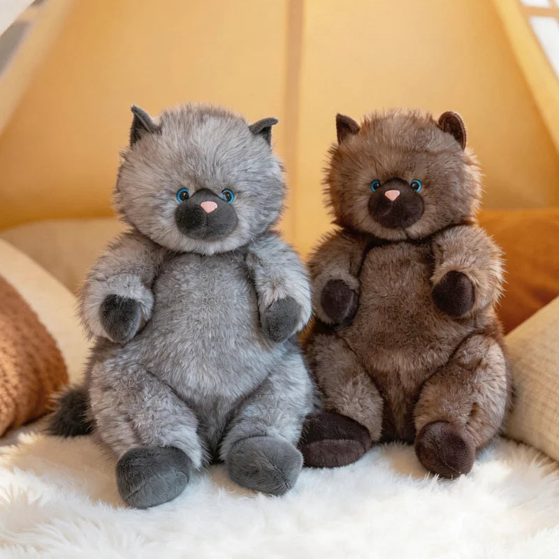 まるまる もふもふ猫ぬいぐるみ シールポイント＆濃いブラウン