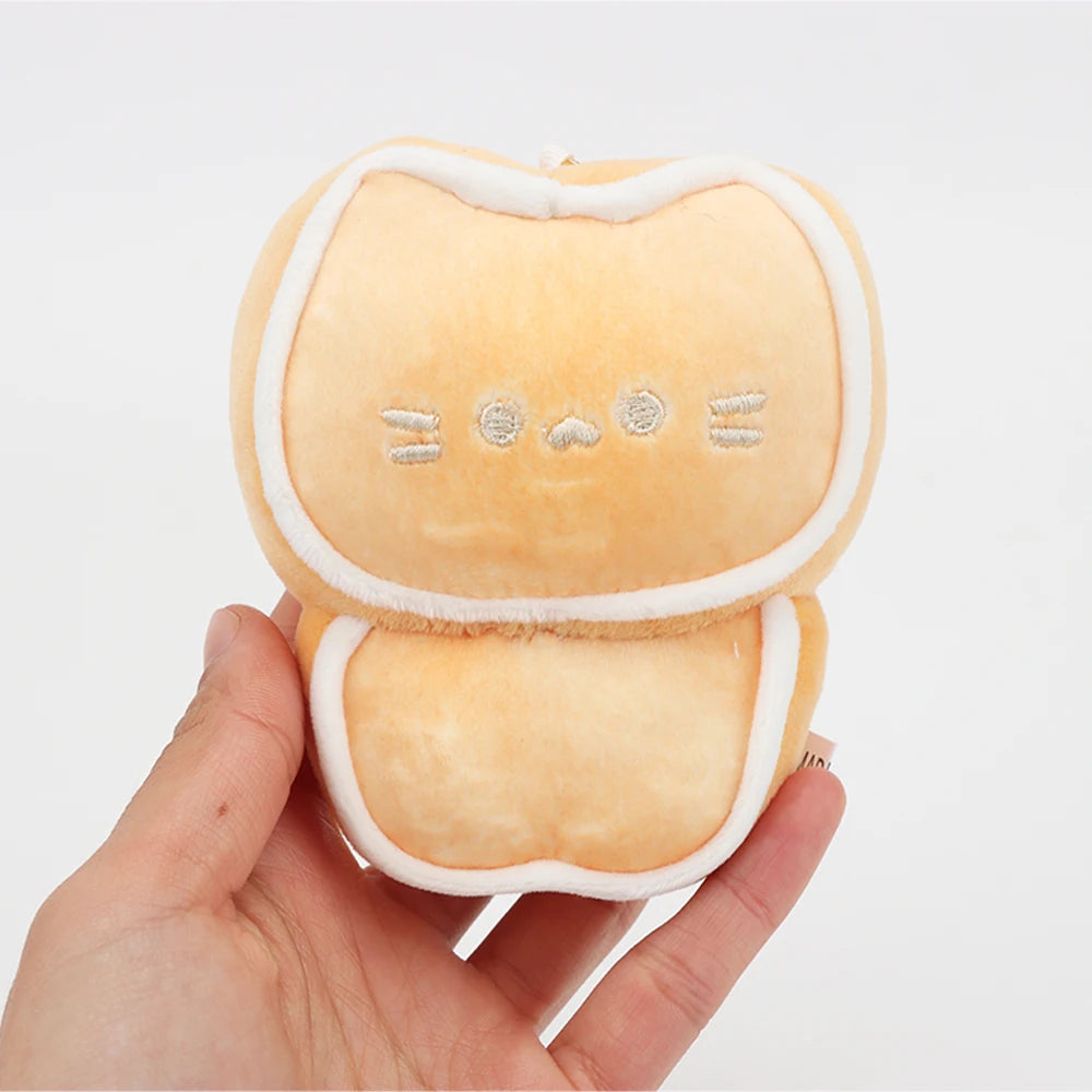 ふわふわ 食パン 猫顔 ぬいぐるみ キーホルダー