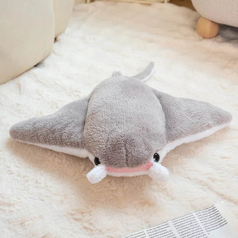 New Cartoon Fish Manta Ray Plush Toy Cute Devil Rajiformes Cute Mobulidae Plushies Pillow Stuffed Soft Marine Life Dolls Gifts
