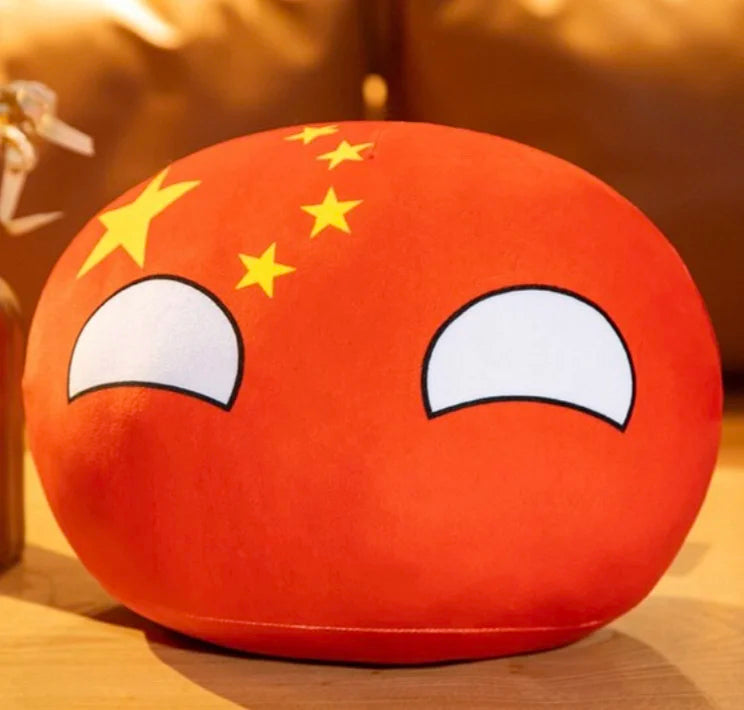 サングラス付き アメリカ国旗柄 丸型 ふわふわ ぬいぐるみ