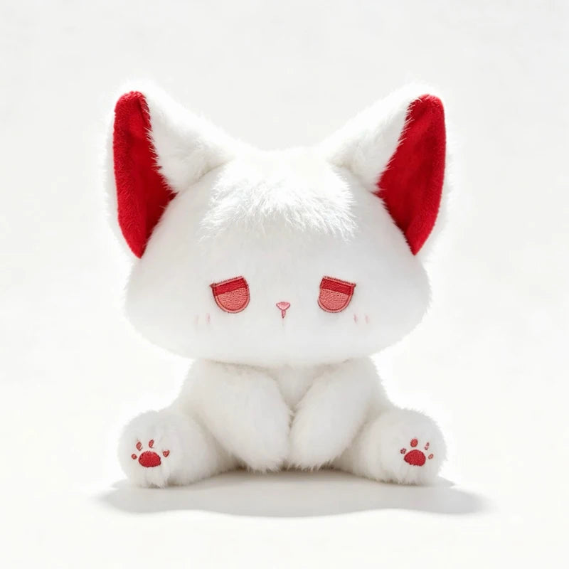 15cm Cute Silly Fox Doll with High Appearance Plush Toy Cartoon Sitting Posture Doll White Black Body with Different Color Ear