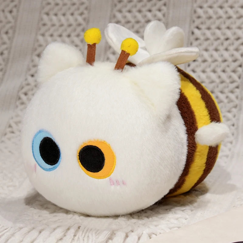 ふわふわの黒と黄色のハチ ぬいぐるみバッグ