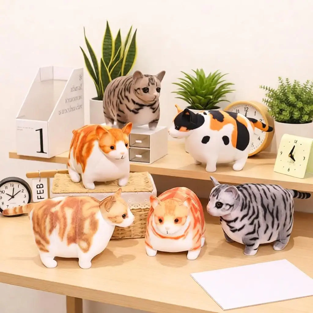 もっちり茶トラ猫 ぬいぐるみ 大小セット キーホルダー付き