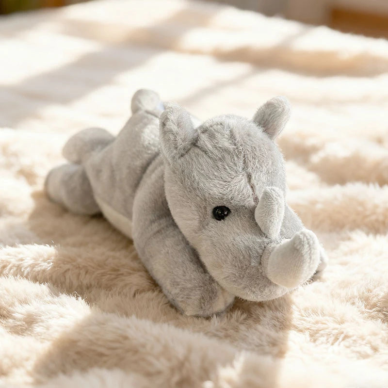 25cm Forest Animal Plush Toy Cute Crocodile, Salamander, Big-eared Fox, Rhinoceros, Hippopotamus Dolls Simulated Jungle Animals