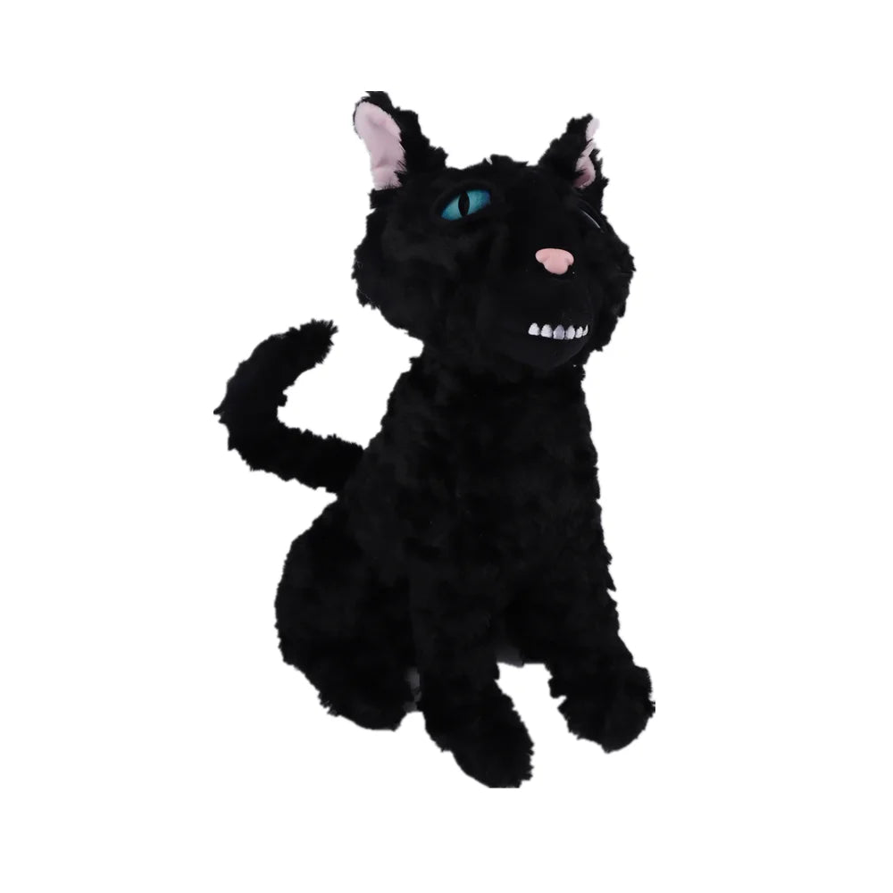 ハロウィン ギザギザ歯の怖い黒猫 もこもこぬいぐるみ