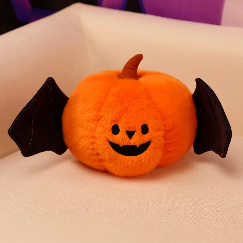 20cm Halloween Pumpkin Plush Toy Stuffed Cartoon Holiday Gift Cute Doll Bat Pumpkin Tricking Pops Festival Decor Gifts