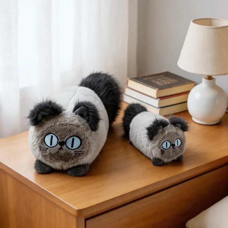 ふわふわ シャム猫風 青い瞳のぬいぐるみ