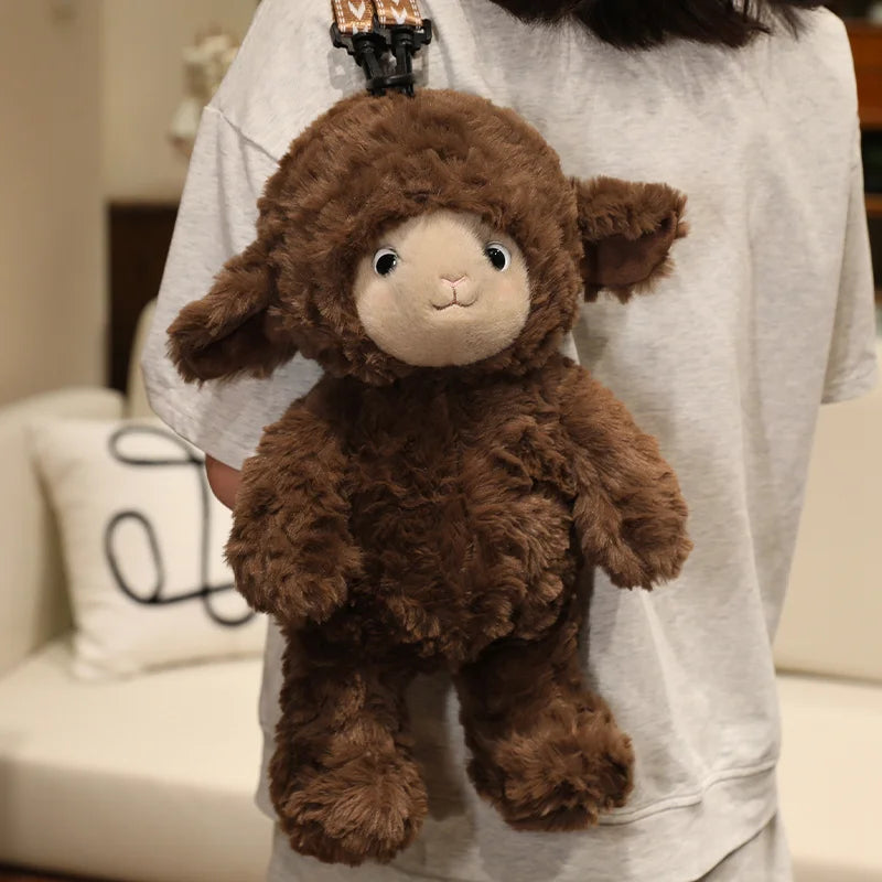 40CM Plush Sheep Animal Backpack Stuffed Toy Cute Soft Lamb Shoulder Bag Plushie For Kids Girls Birthday Gift