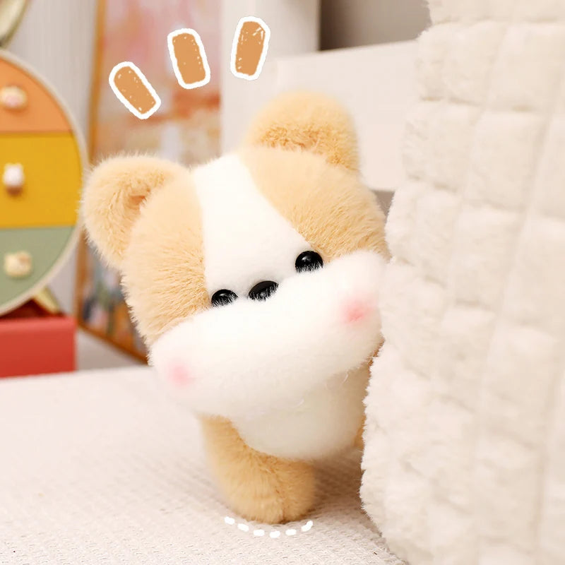 癒し系 もちもち 頬紅 子犬 ぬいぐるみ