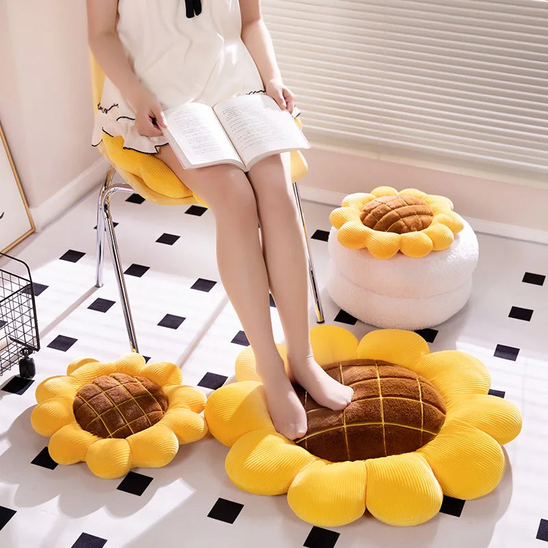 35-70cm Nice Stuffed Sunflower Plush Plant Seat Cushion Flowers Decor Pillow Props for Sofa Chair Indoor Floor Girls Gift