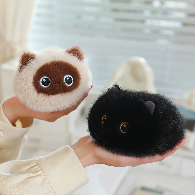 ふわふわ 丸い 猫 マスコット 選べる3種 キーホルダー