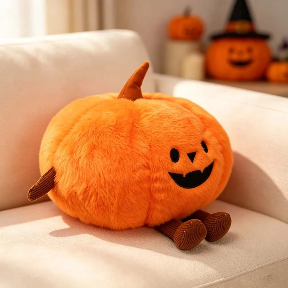 20cm Halloween Pumpkin Plush Toy Stuffed Cartoon Holiday Gift Cute Doll Bat Pumpkin Tricking Pops Festival Decor Gifts