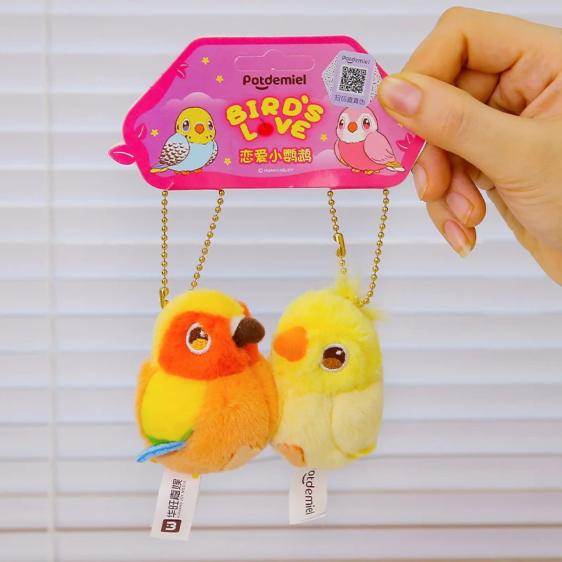 ふわふわ セキセイインコ カップル ぬいぐるみキーホルダー