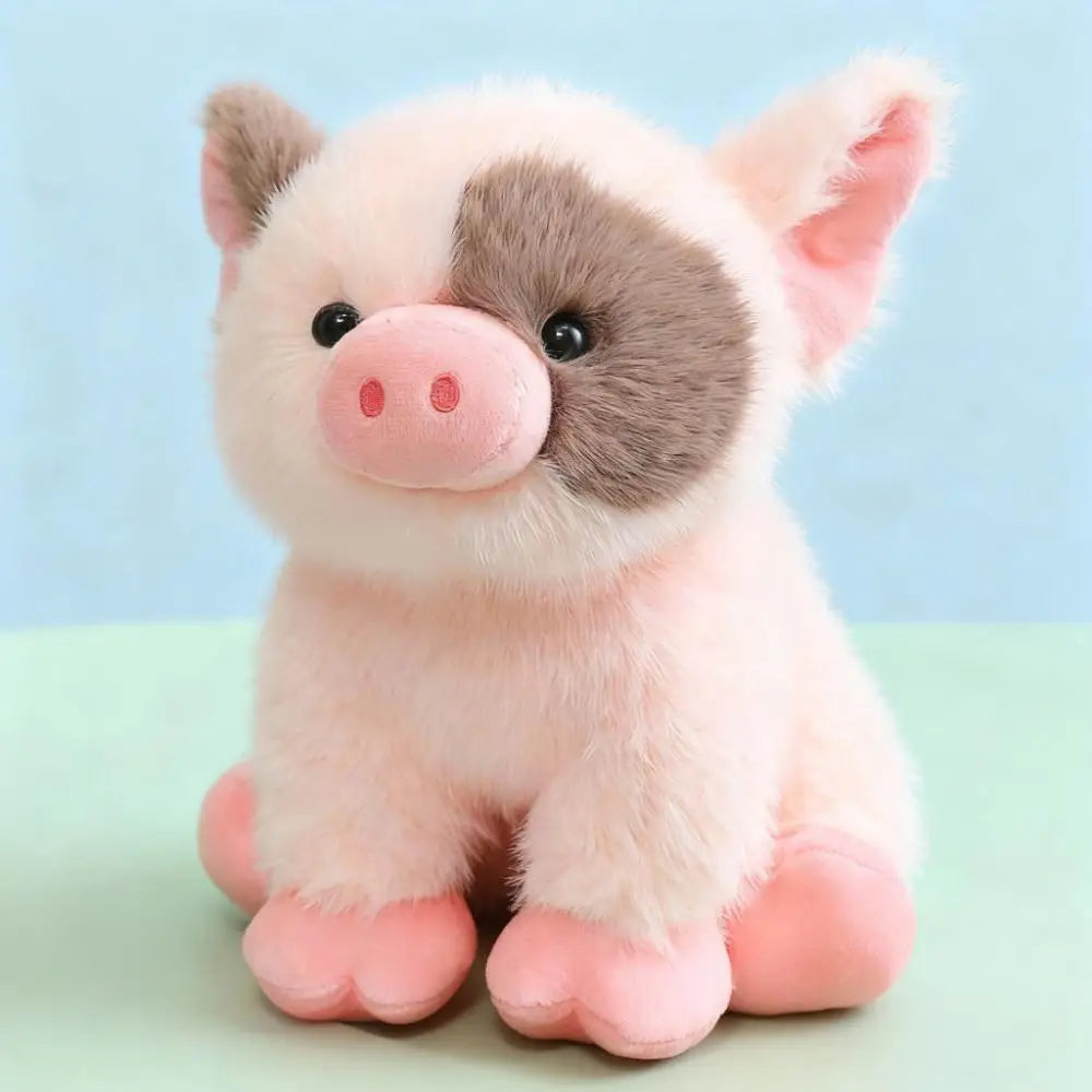 茶色いブチ豚のふわふわぬいぐるみ