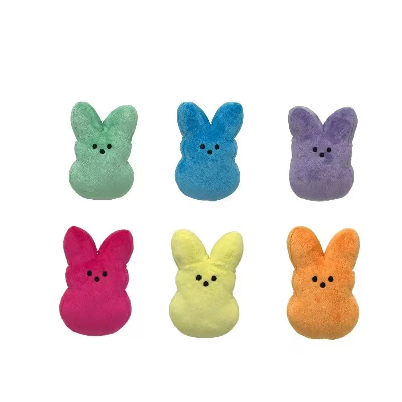 ふわふわパステルカラーのイースターうさぎぬいぐるみ6色セット