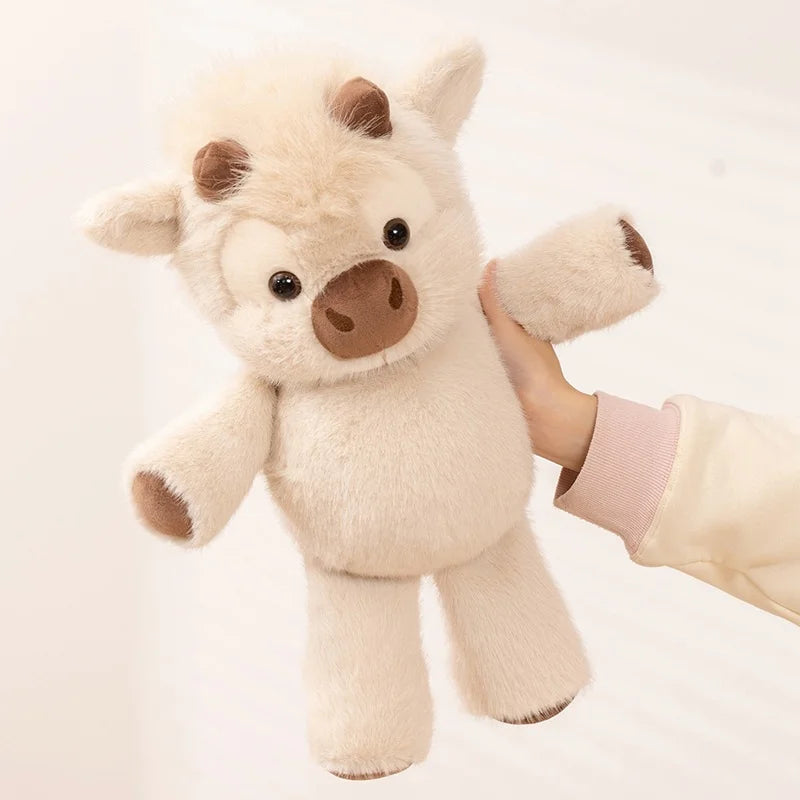 42cm Adorable Highland Cattle Plush Toy Huggable Running Cow Stuffed Animal Made with Premium Soft Fabric, Soothing Companion