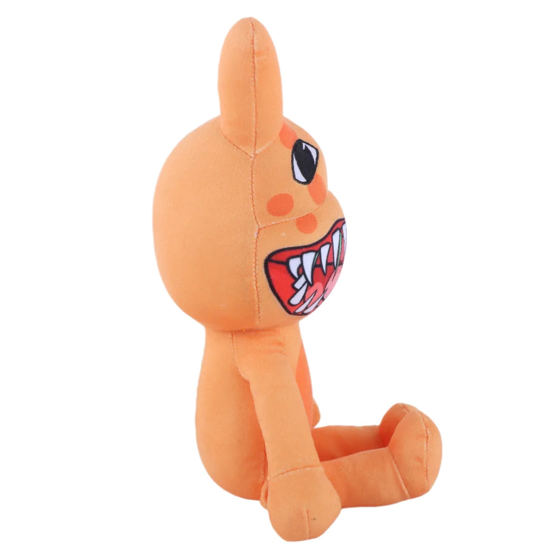 ギザギザ歯のオレンジ モンスター ぬいぐるみ 大小セット