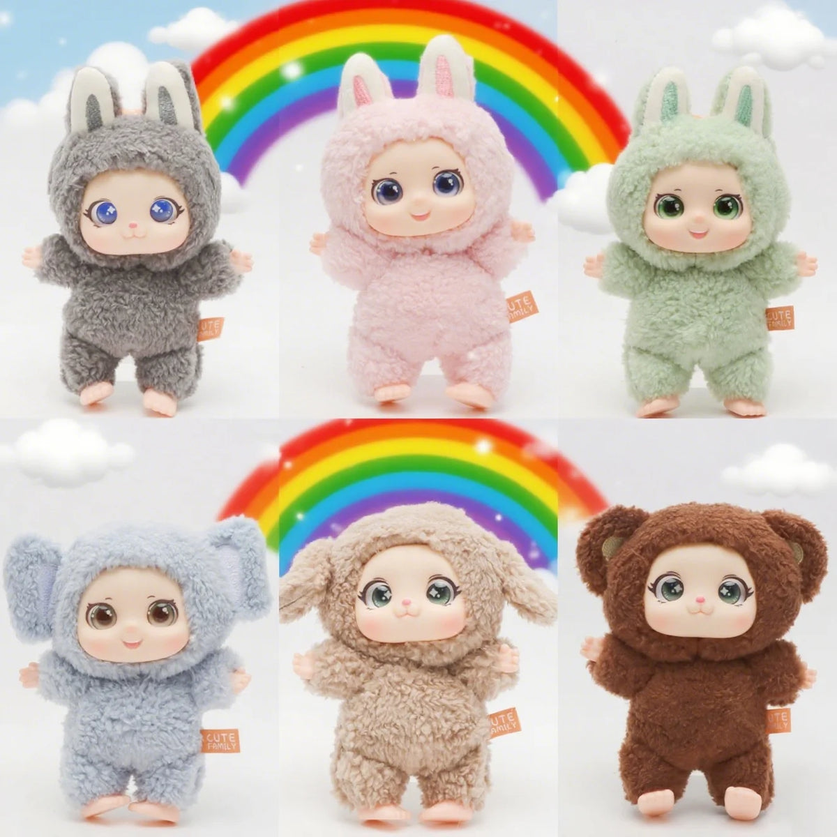 かわいい ふわふわうさぎ 着ぐるみ ドール グレー