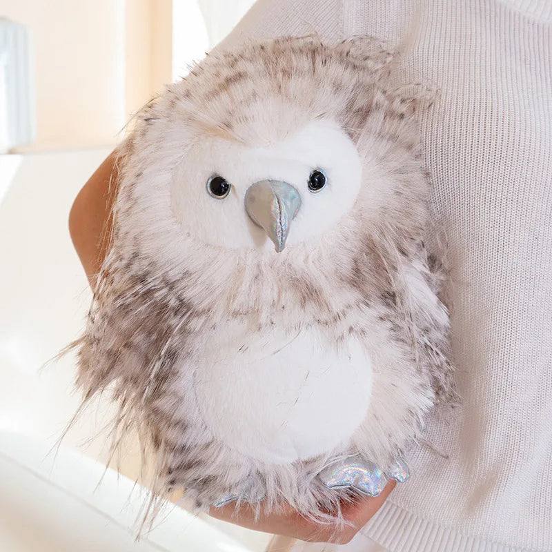 もふもふ フクロウ ぬいぐるみ グレーとクリームのペア