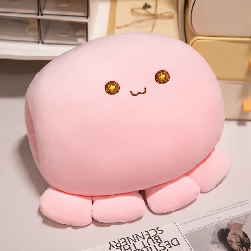 ふわふわ もちもち ウィンク タコ ぬいぐるみ パステルピンク