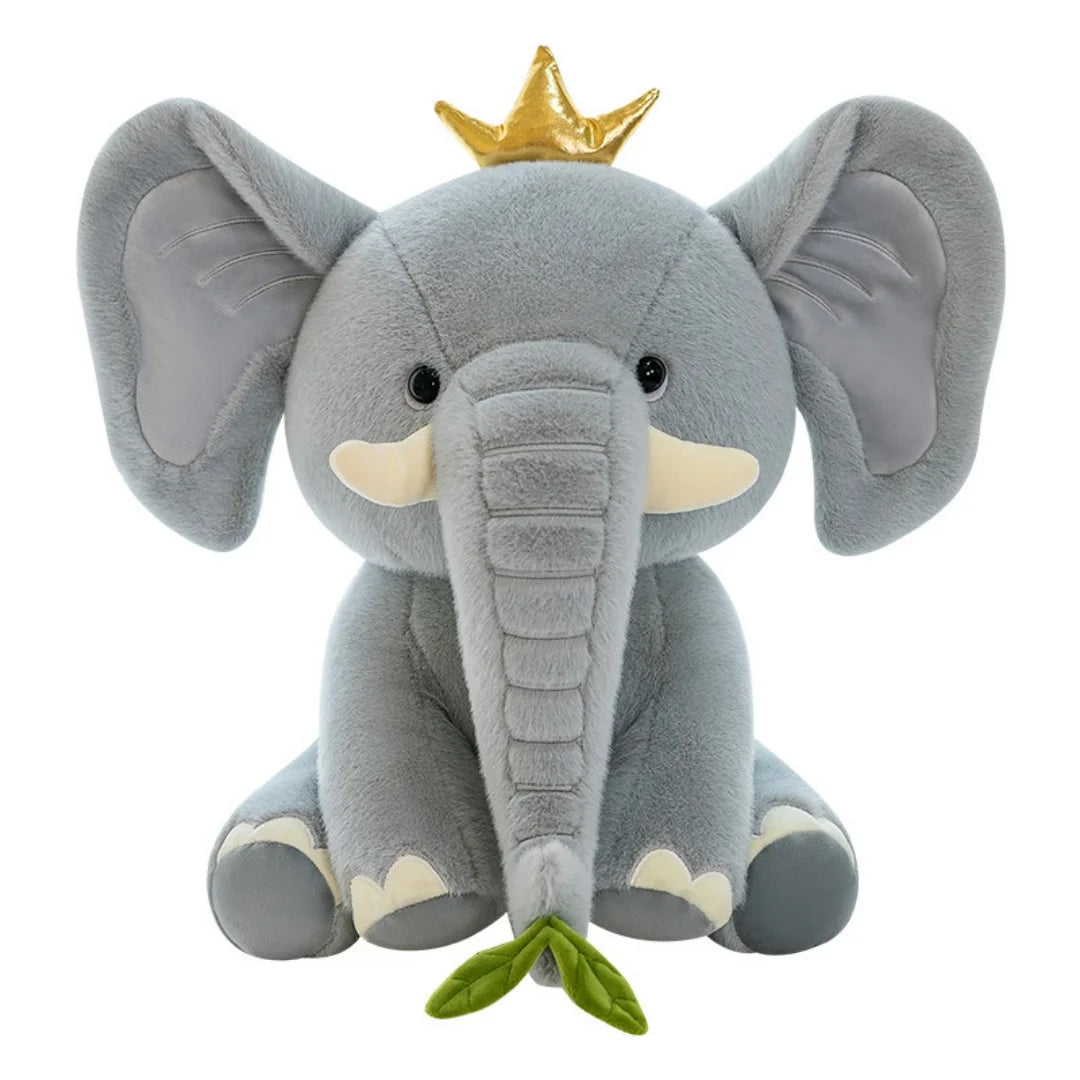 ピンクの リボン付き ふわふわ ゾウ ぬいぐるみ