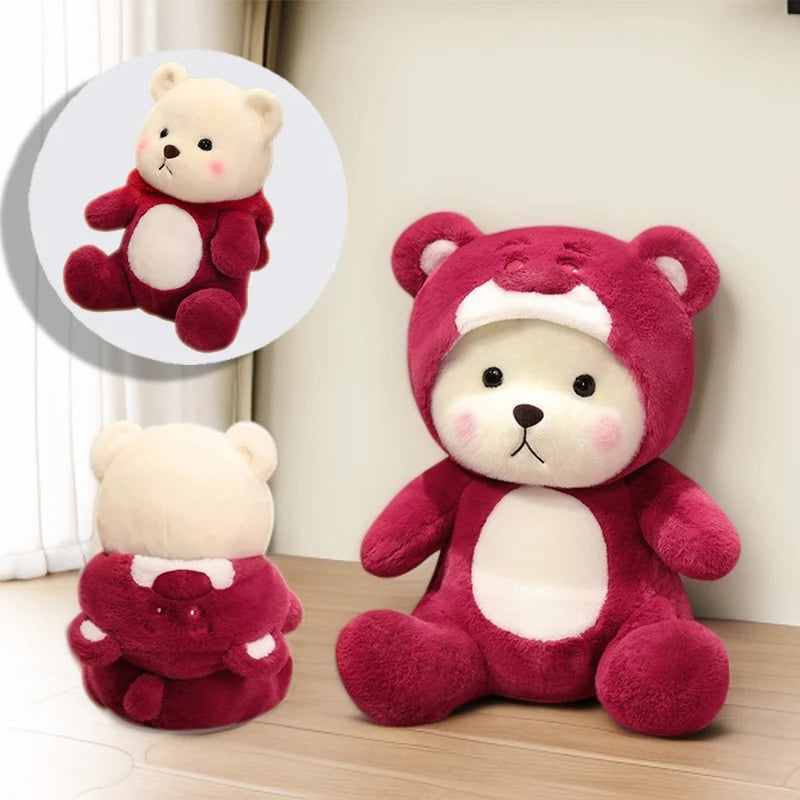 かわいい マゼンタの クマの着ぐるみ ぬいぐるみ