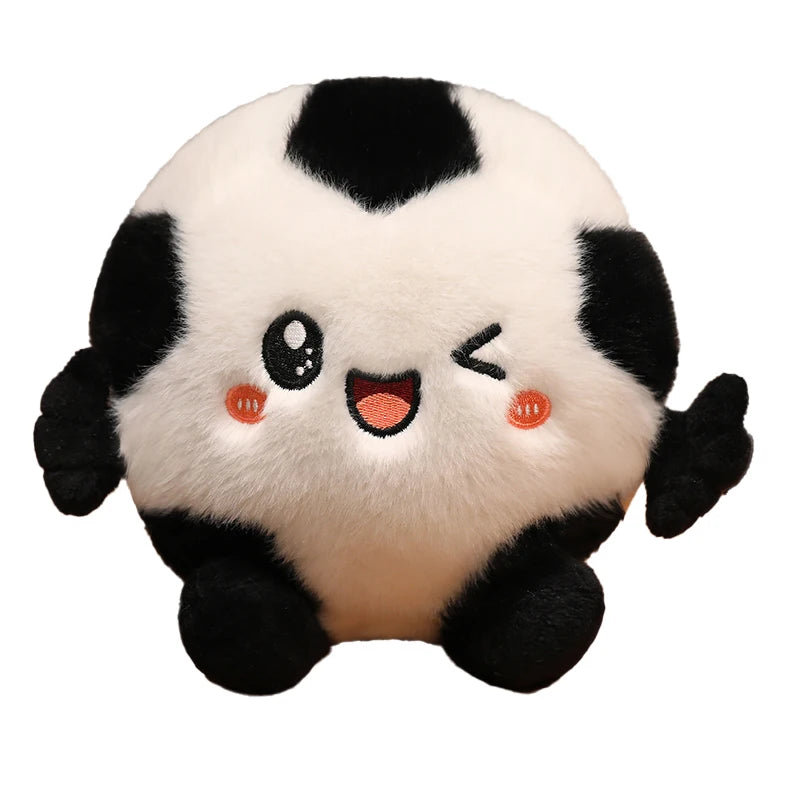 ウィンク顔 ふわふわ サッカーボール ぬいぐるみ
