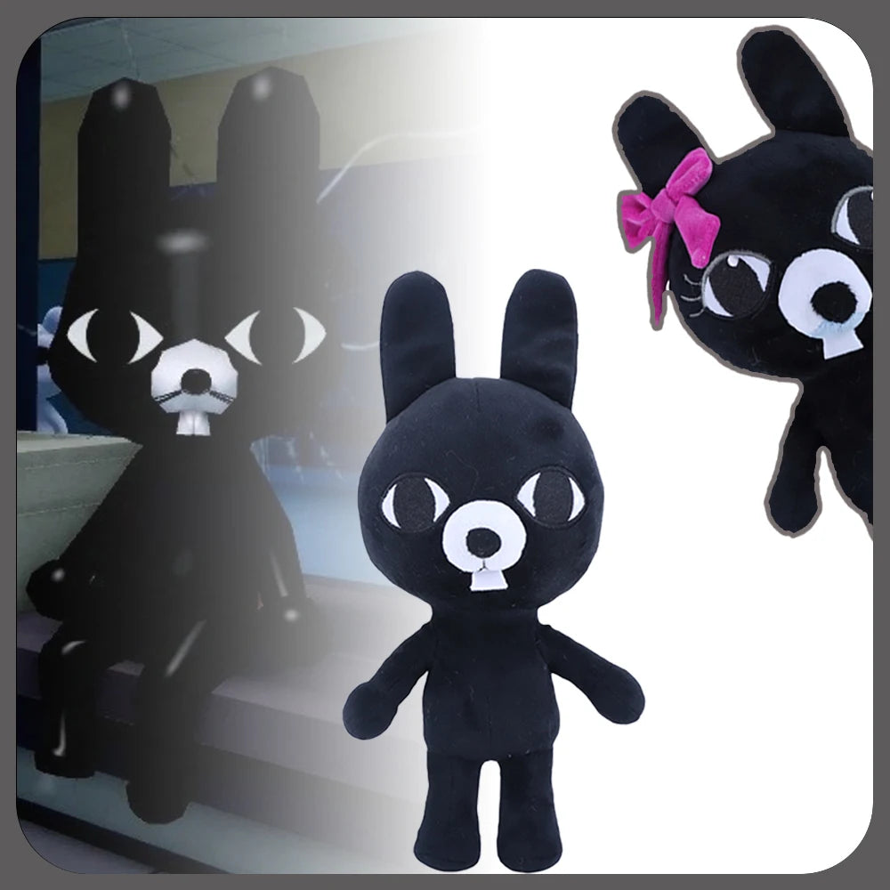 黒ウサギ ぬいぐるみ 独特の白い目と牙