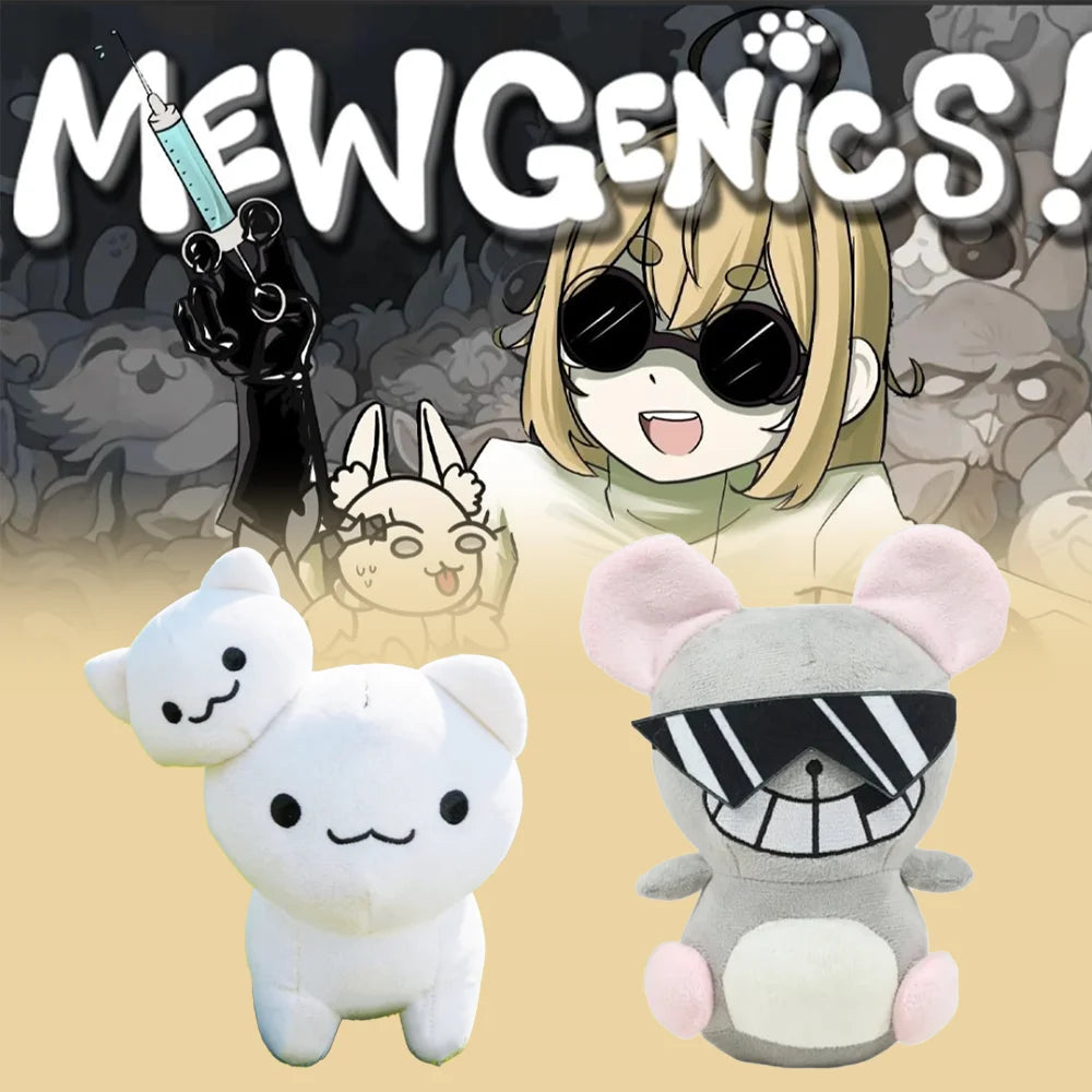 MEWGENICS! 白ふわふわとサングラスねずみ ぬいぐるみ