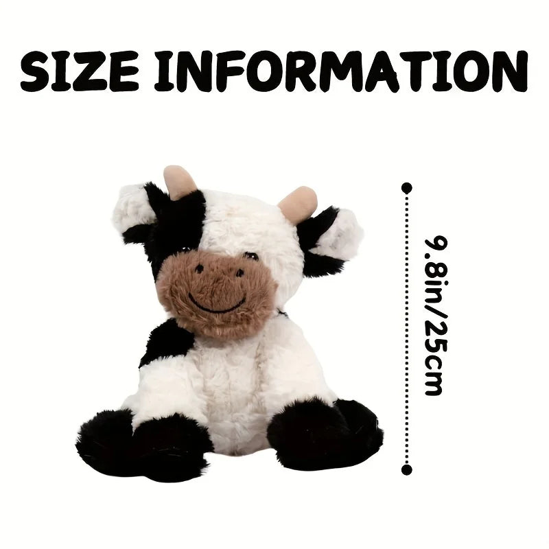 7.87in Cuddly Cow Plush Toy Soft Snuggly Stuffed Animal for Children Cute Silly Cow Doll Kawaii Cattle Plush Kids Birthday Gifts