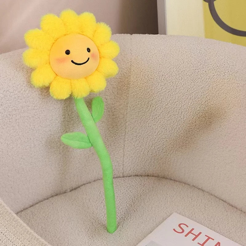 ふわふわ 茎付き カラフル お花 ぬいぐるみ