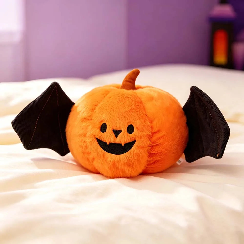 20cm Halloween Pumpkin Plush Toy Stuffed Cartoon Holiday Gift Cute Doll Bat Pumpkin Tricking Pops Festival Decor Gifts