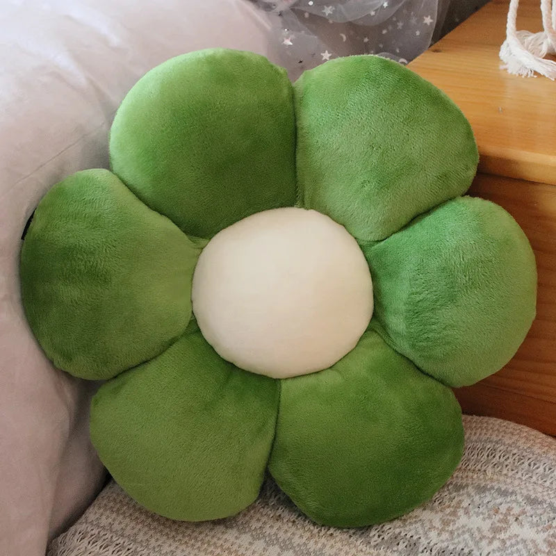 ふわふわ タイダイ柄 花形クッション