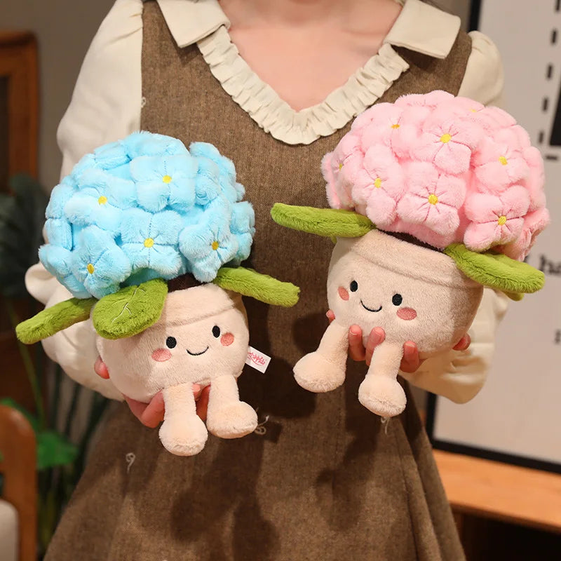 30cm Artificial Flower Plush Toy 3 color Plants Bloom hydrangea macrophylla Soft Dolls Girls Boys Kawaii Xmas Gift Home Decor