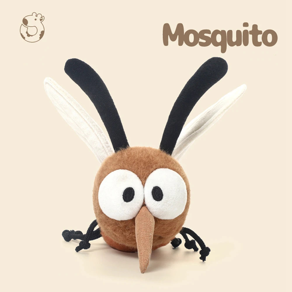 25cm Cute Summer Mosquito Plush Toys Cute Stuffed Bug with Angry Face Fluffy Mosquito Dolls Room Decor Children Birthday Gifts