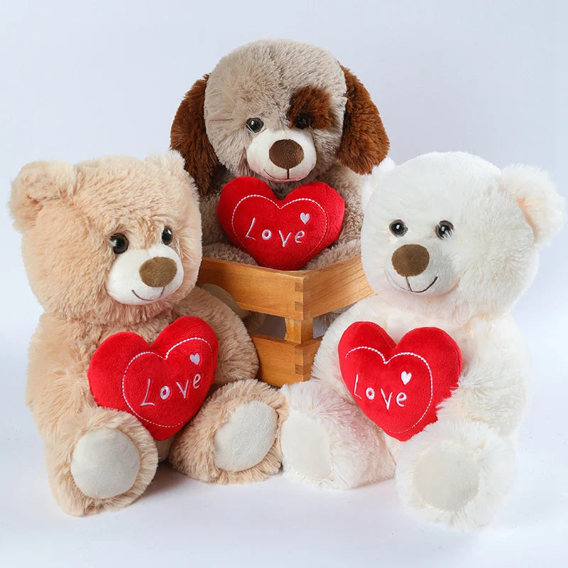 ３種のかわいいLoveハート付きふわふわぬいぐるみ
