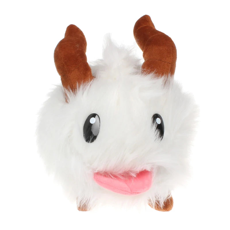 かわいい ふわふわ 白い 舌出し 角付き ぬいぐるみ