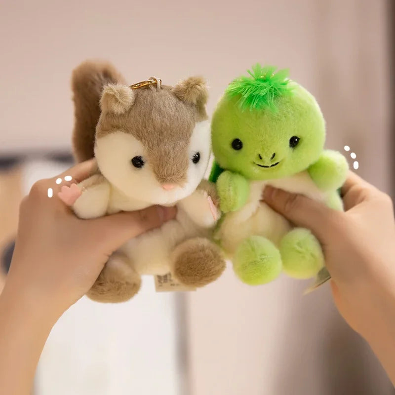 かわいい動物ふわふわマスコットキーホルダー
